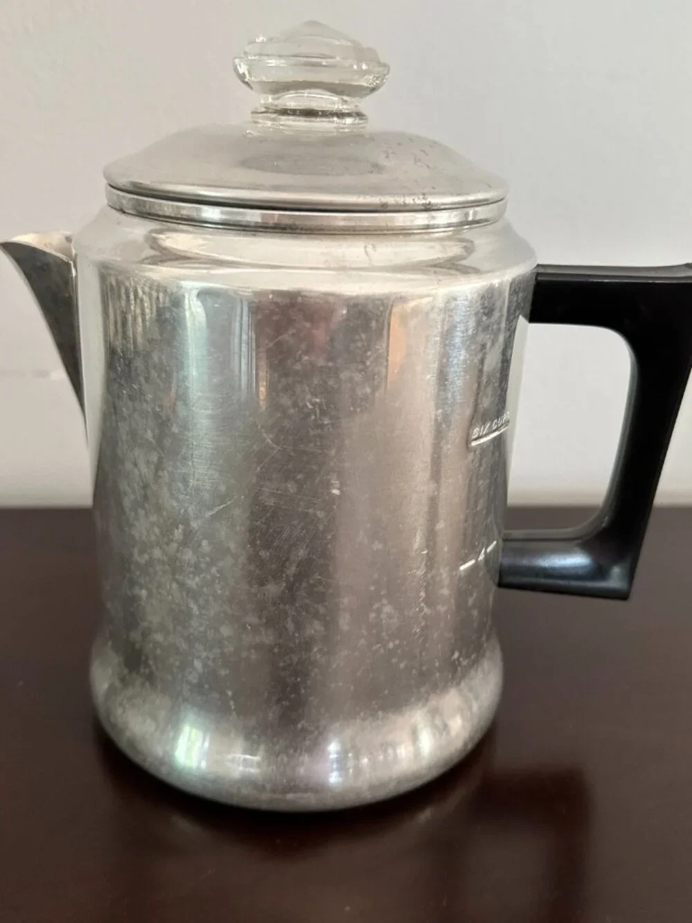 Vintage 6 Cup Aluminum Stovetop Coffee Percolator Maker Pot Complete